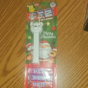 Pez Christmas Collection Christmas Bear Candy Dispenser - White NWT